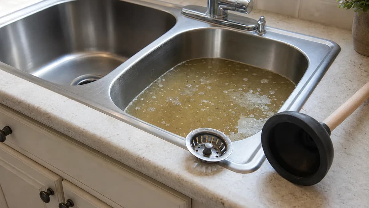 Cover image for Clearing a Blocked Kitchen Sink: Safe First Steps